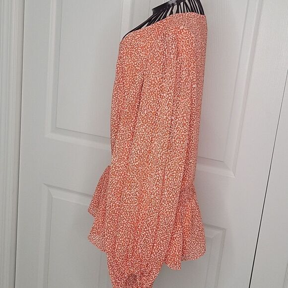 Sam and Jess Orange V Neck Blouse Size XL - Picture 5 of 10